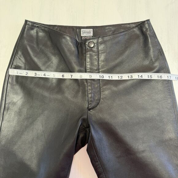 Pelle Studio Wilsons 100% Buttery Soft Leather Black Pants Women 6 - Picture 13 of 16